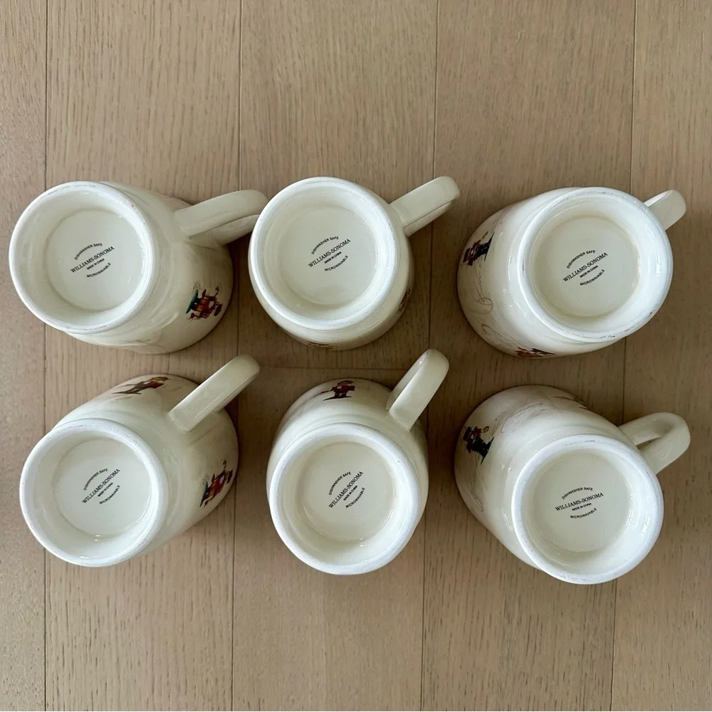 Williams Sonoma Nutcracker Christmas Holiday Festive Set of 6 Mugs - Picture 8 of 9